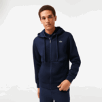 Men Lacoste V0ZN1019 Navy Blue 423 SPORT Mesh Panels Hoodie