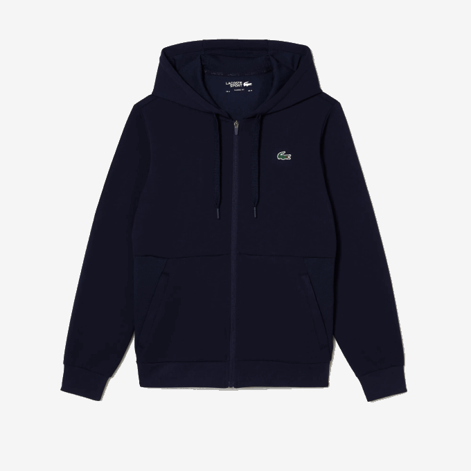 Men Lacoste V0ZN1019 Navy Blue 423 SPORT Mesh Panels Hoodie - Image 4