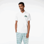 Men Lacoste V0ZN101 White 001 Cotton Mini-Pique Polo