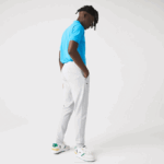 Men Lacoste V0ZN1020 Chine Light Grey 9YA Mesh Panels Trackpants - Image 4