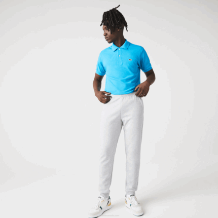 Men Lacoste V0ZN1020 Chine Light Grey 9YA Mesh Panels Trackpants