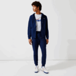 Men Lacoste V0ZN1021 Navy Blue 423 Mesh Panels Trackpants