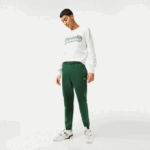 Men Lacoste V0ZN1024 Green 132 Tapered Fit Fleece Trackpants