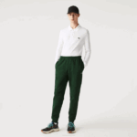 Men Lacoste V0ZN1024 Green 132 Tapered Fit Fleece Trackpants - Image 4