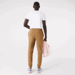 Men Lacoste V0ZN1025 Brown Z0W Tapered Fit Fleece Trackpants - Image 3