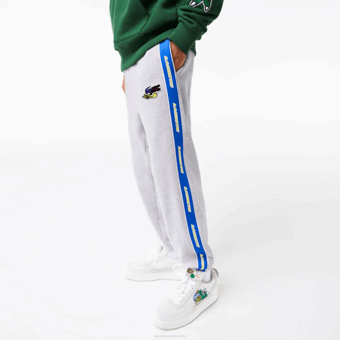 Men Lacoste V0ZN1027 Grey Chine CCA Branded Band Trackpants - Image 2