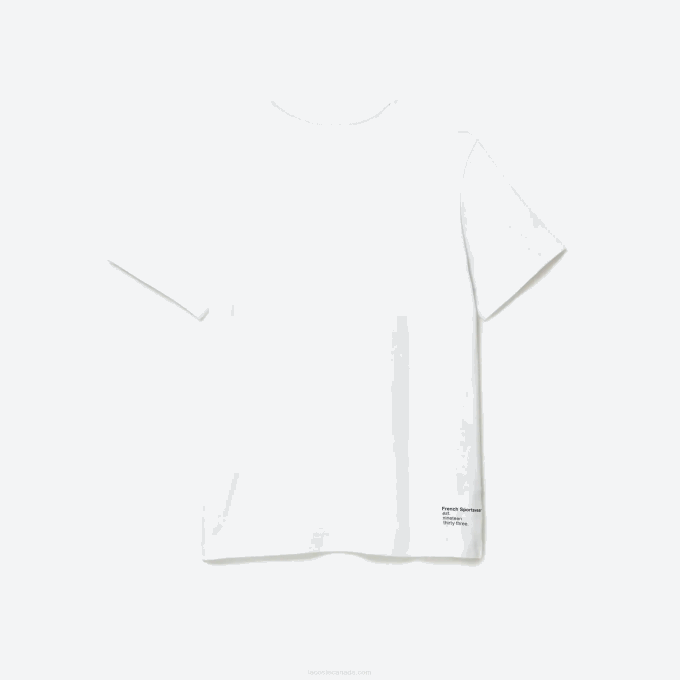 Men Lacoste V0ZN103 White 001 Regular Fit Cotton Jersey T-Shirt - Image 2