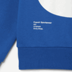 Men Lacoste V0ZN1042 Blue K1Q Classic Fit Contrast Lettering Cotton Sweatshirt - Image 6