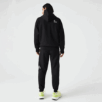 Men Lacoste V0ZN1043 Black 031 Reflective Print Trackpants - Image 3