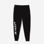 Men Lacoste V0ZN1043 Black 031 Reflective Print Trackpants - Image 4
