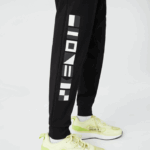 Men Lacoste V0ZN1043 Black 031 Reflective Print Trackpants - Image 5