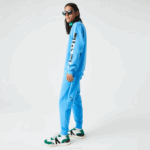 Men Lacoste V0ZN1045 Blue 4XA Reflective Print Trackpants - Image 2