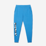 Men Lacoste V0ZN1045 Blue 4XA Reflective Print Trackpants - Image 5