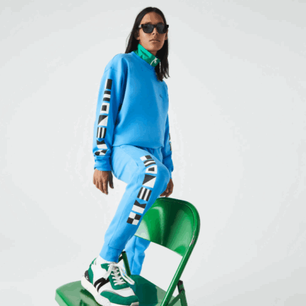 Men Lacoste V0ZN1045 Blue 4XA Reflective Print Trackpants
