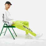 Men Lacoste V0ZN1046 Yellow 90V Reflective Print Trackpants