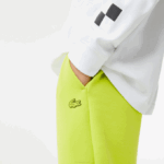 Men Lacoste V0ZN1046 Yellow 90V Reflective Print Trackpants - Image 4