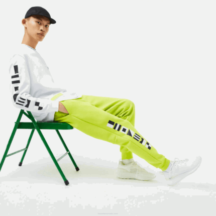 Men Lacoste V0ZN1046 Yellow 90V Reflective Print Trackpants