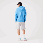 Men Lacoste V0ZN1047 Blue 4XA Kangaroo Pocket Fleece Zipped Sweatshirt - Image 3