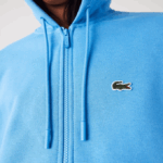 Men Lacoste V0ZN1047 Blue 4XA Kangaroo Pocket Fleece Zipped Sweatshirt - Image 6