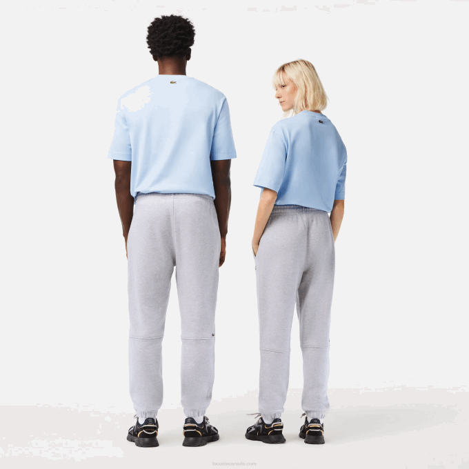Men Lacoste V0ZN1048 Grey Chine CCA Organic Cotton Fleece Trackpants - Image 3