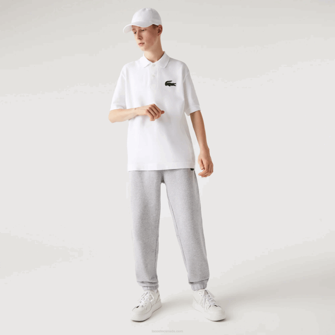 Men Lacoste V0ZN1048 Grey Chine CCA Organic Cotton Fleece Trackpants - Image 7