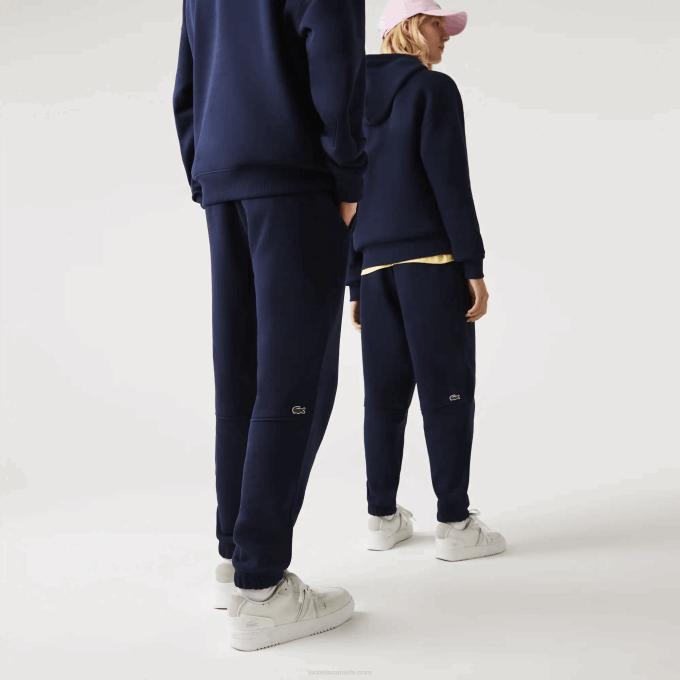 Men Lacoste V0ZN1049 Navy Blue 166 Organic Cotton Fleece Trackpants - Image 3