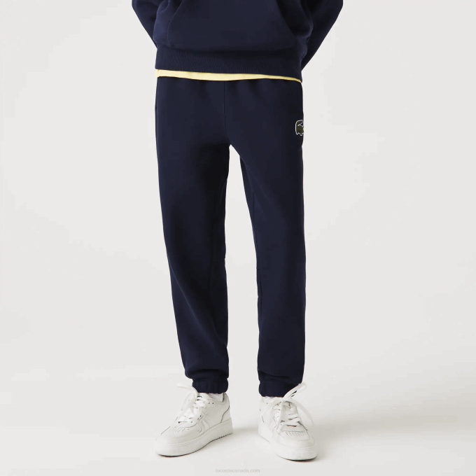 Men Lacoste V0ZN1049 Navy Blue 166 Organic Cotton Fleece Trackpants - Image 6