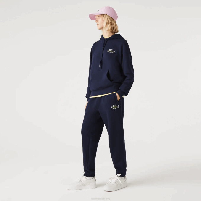 Men Lacoste V0ZN1049 Navy Blue 166 Organic Cotton Fleece Trackpants - Image 8