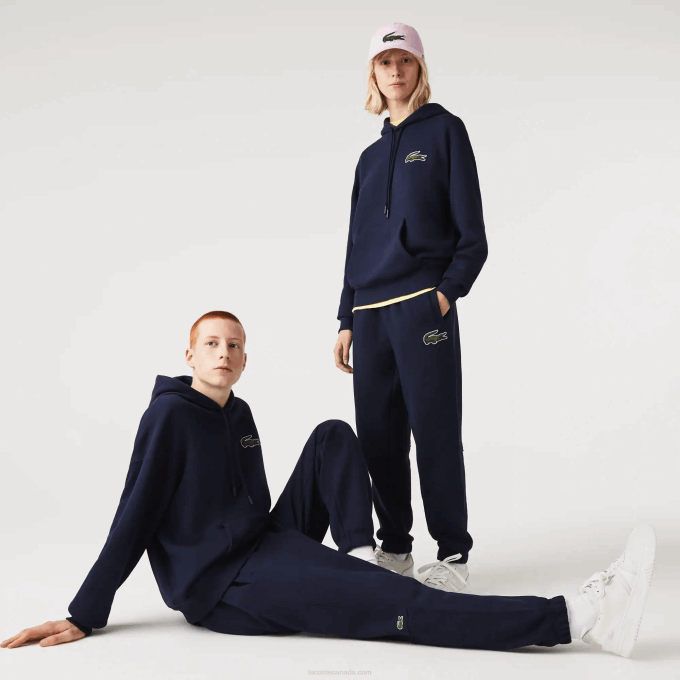 Men Lacoste V0ZN1049 Navy Blue 166 Organic Cotton Fleece Trackpants - Image 1