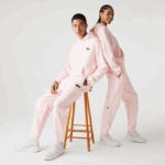 Men Lacoste V0ZN1050 Light Pink T03 Organic Cotton Fleece Trackpants