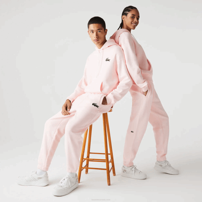 Men Lacoste V0ZN1050 Light Pink T03 Organic Cotton Fleece Trackpants - Image 1