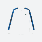 Men Lacoste V0ZN1052 White 001 SPORT Printed Zip Tennis Sweatshirt - Image 5