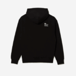 Men Lacoste V0ZN1053 Black 031 Loose Fit Hooded Sweatshirt - Image 5