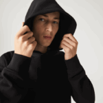 Men Lacoste V0ZN1053 Black 031 Loose Fit Hooded Sweatshirt - Image 8
