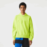 Men Lacoste V0ZN1054 Yellow 90V Loose Fit Hooded Sweatshirt