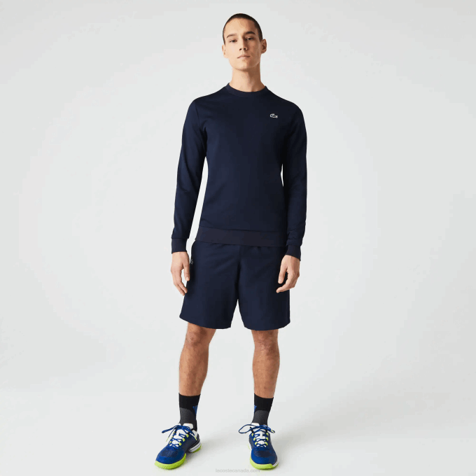 Men Lacoste V0ZN1055 Navy Blue 166 SPORT Printed Tennis Sweatshirt - Image 2