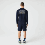Men Lacoste V0ZN1055 Navy Blue 166 SPORT Printed Tennis Sweatshirt - Image 3