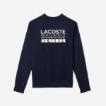 Men Lacoste V0ZN1055 Navy Blue 166 SPORT Printed Tennis Sweatshirt - Image 6