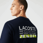 Men Lacoste V0ZN1055 Navy Blue 166 SPORT Printed Tennis Sweatshirt - Image 7