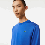 Men Lacoste V0ZN1057 Blue K1Q SPORT Printed Tennis Sweatshirt - Image 4