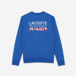 Men Lacoste V0ZN1057 Blue K1Q SPORT Printed Tennis Sweatshirt - Image 7