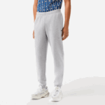 Men Lacoste V0ZN1061 Grey Chine CCA Tapered Fit Fleece Trackpants - Image 2
