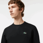 Men Lacoste V0ZN1063 Black C31 SPORT Mesh Panels Sweatshirt - Image 2