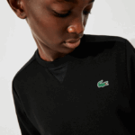 Men Lacoste V0ZN1063 Black C31 SPORT Mesh Panels Sweatshirt - Image 4