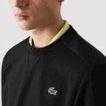 Men Lacoste V0ZN1063 Black C31 SPORT Mesh Panels Sweatshirt - Image 6