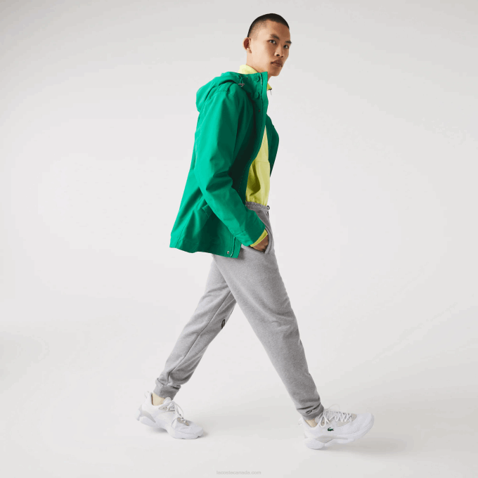 Men Lacoste V0ZN1065 Grey Chine 4JV Signature And Crocodile Print Cotton Fleece Jogging Pants - Image 2