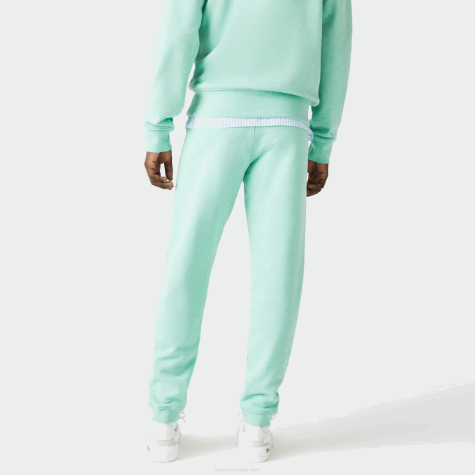 Men Lacoste V0ZN1066 Green HCV Signature And Crocodile Print Cotton Fleece Jogging Pants - Image 2