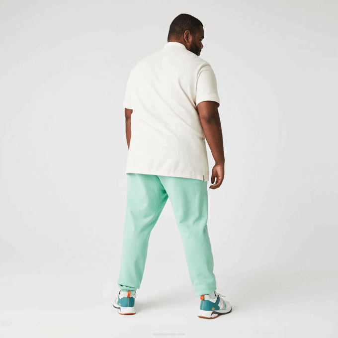 Men Lacoste V0ZN1066 Green HCV Signature And Crocodile Print Cotton Fleece Jogging Pants - Image 7