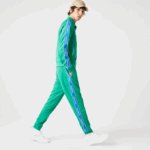 Men Lacoste V0ZN1068 Green HD2 Heritage Contrast Bands Trackpants
