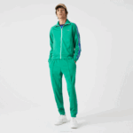 Men Lacoste V0ZN1068 Green HD2 Heritage Contrast Bands Trackpants - Image 5